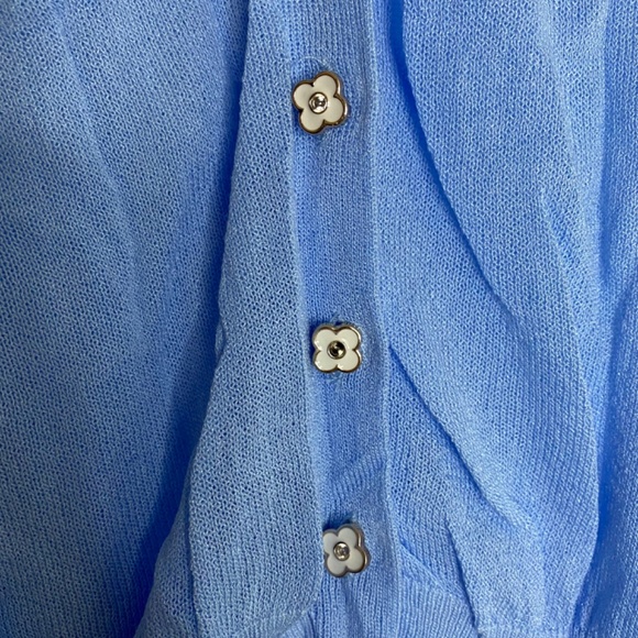 Blue flower button cardigan - Picture 3 of 3
